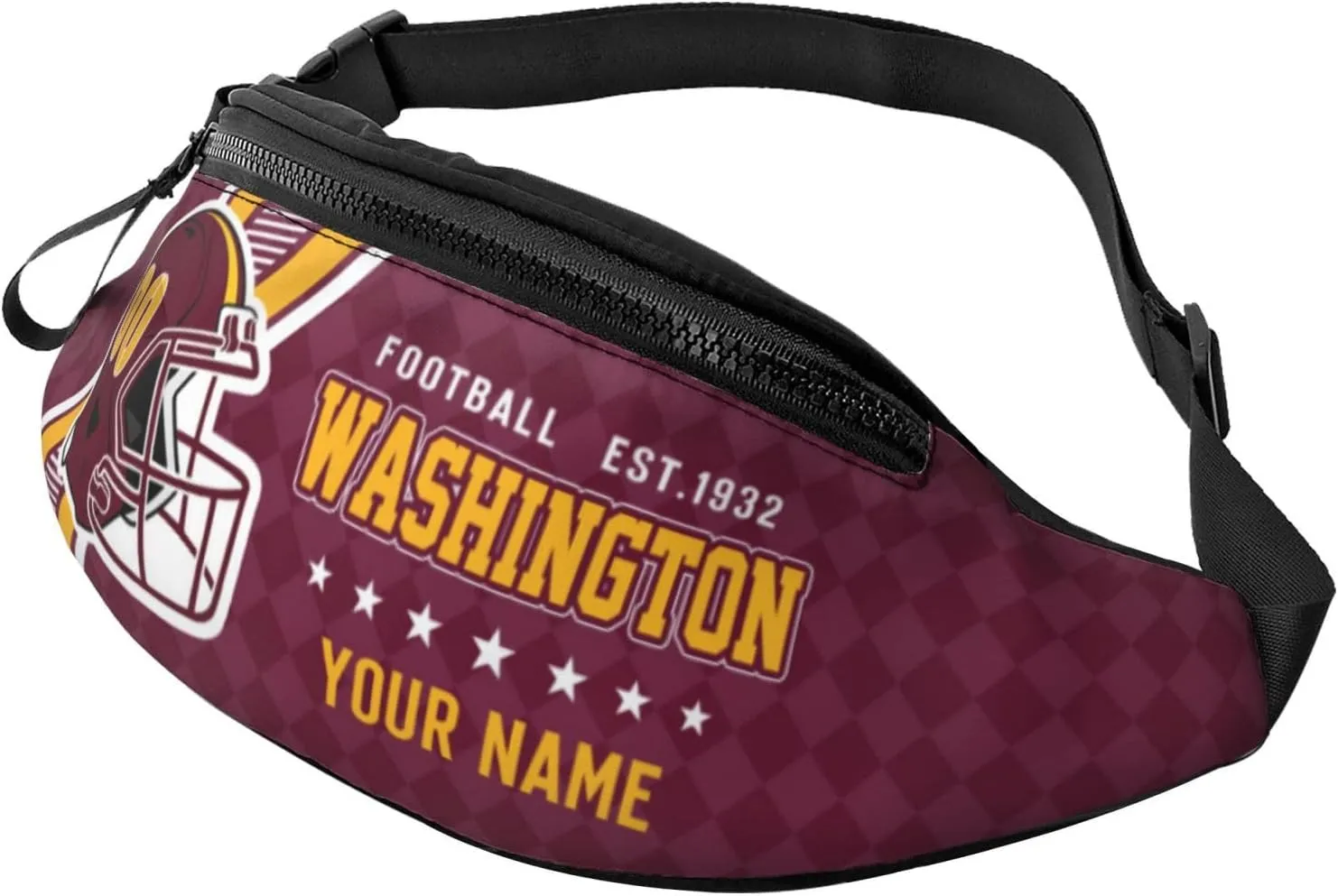 Washington Waist Bag Adjustable Football Belt Bag Personalized Custom Fanny Pack Sports Hiking Running Belt Waist Pack for Women Men Fans Gifts