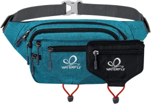 WATERFLY Large Fanny Pack Waist Bag: Multipocket Woman Man Waist Pack Runner Hip Pouch Purse Belt Bag Water Resistant Bum Bag Fit All Phones for Walking Jogging Running Cycling Travelling Hiking