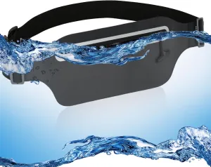 Waterproof Fanny Pack Crossbody Bags for Women Men, Kayaking Dry Bags Swimming Boating Beach Rafting Water Sports Travel, Slim Running Belt Bag Fit Hiking Waist Pack Small Phone Pouch Black