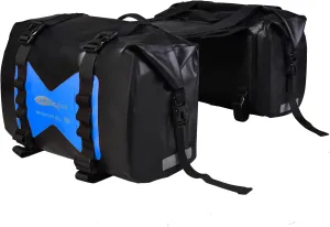 Waterproof Motorcycle Saddlebags - 30L Motorcycle Luggage Bags for Motorbike Travel - Motorcycle Panniers - Detachable Bag for Scooter, Honda, Suzuki, Yamaha (Bule, 1 Pair)