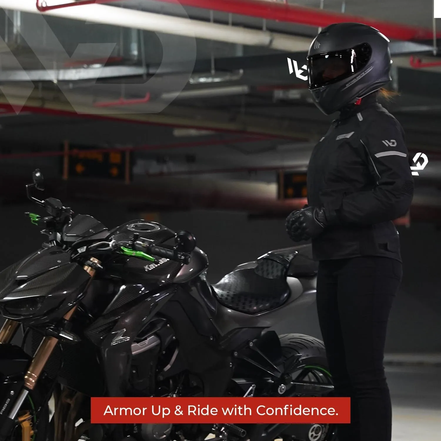 WD Motorcycle Jacket Women - Adjustable Slim Fit Biker Jacket Women Riding Gear with CE Armor - All Season Waterproof Textile Jacket with Thermal Lining & Ventilation (Black, Small)