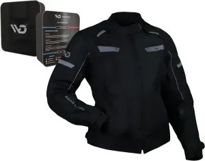 WD Motorcycle Jacket Women - Adjustable Slim Fit Biker Jacket Women Riding Gear with CE Armor - All Season Waterproof Textile Jacket with Thermal Lining & Ventilation (Black, Small)