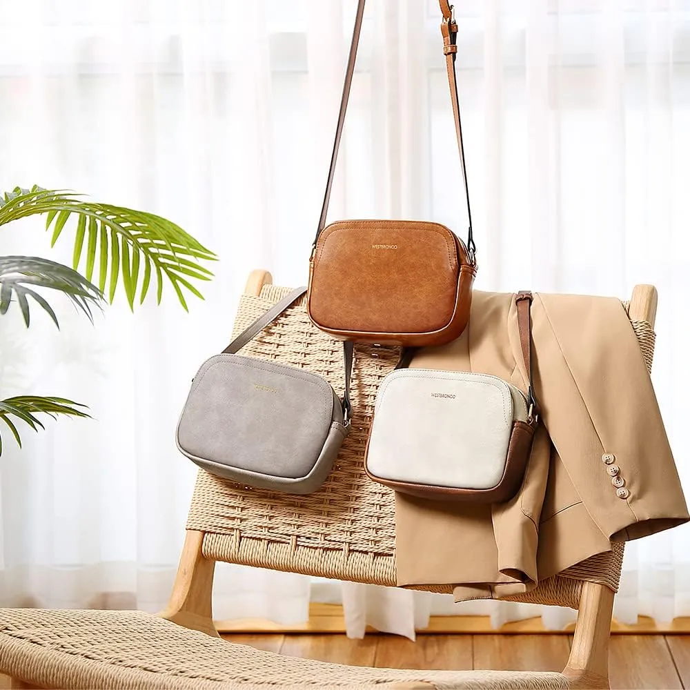 WESTBRONCO Crossbody Bag for Women Vegan Leather Wallet Purses Satchel Shoulder Bags Small Size