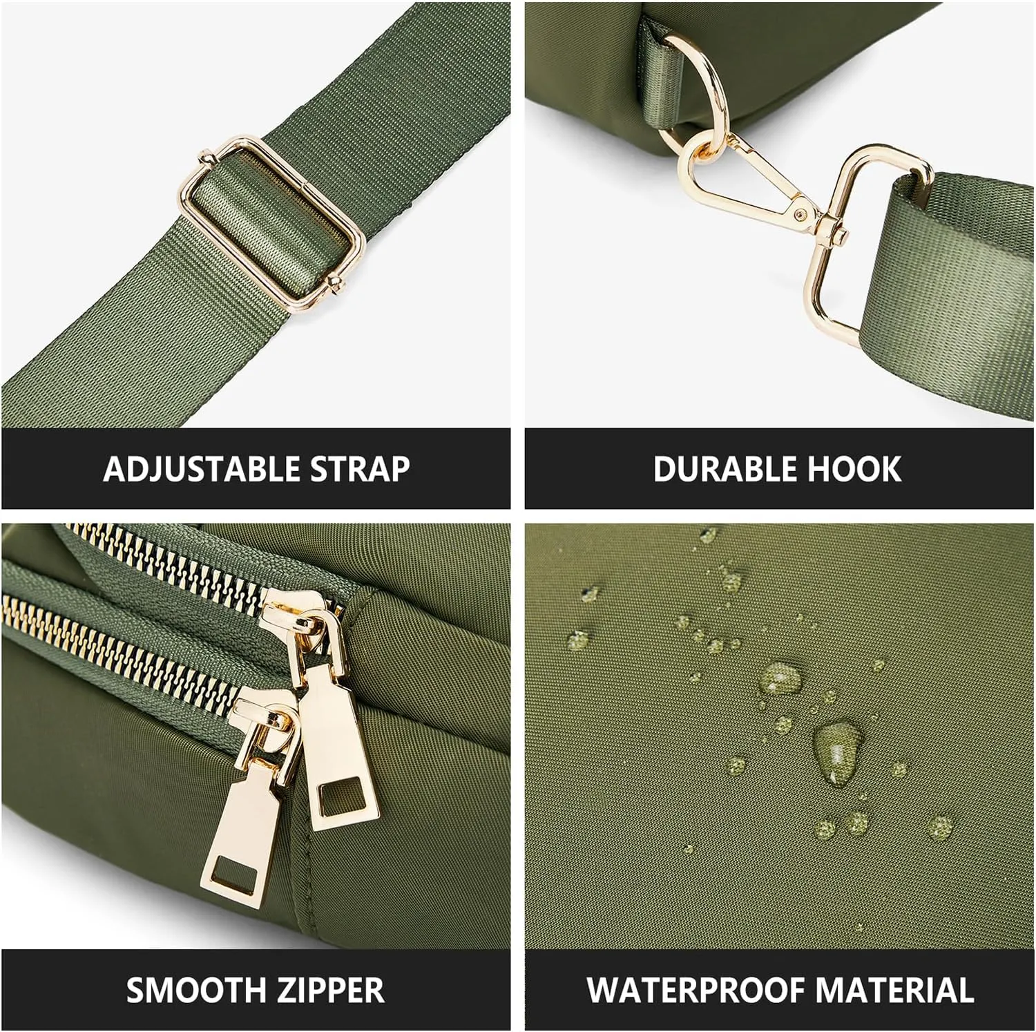 WESTBRONCO Sling Bag for Women Small Nylon Fanny Pack Lightweight Large-capacity Crossbody Bags