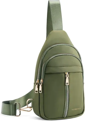 WESTBRONCO Sling Bag for Women Small Nylon Fanny Pack Lightweight Large-capacity Crossbody Bags