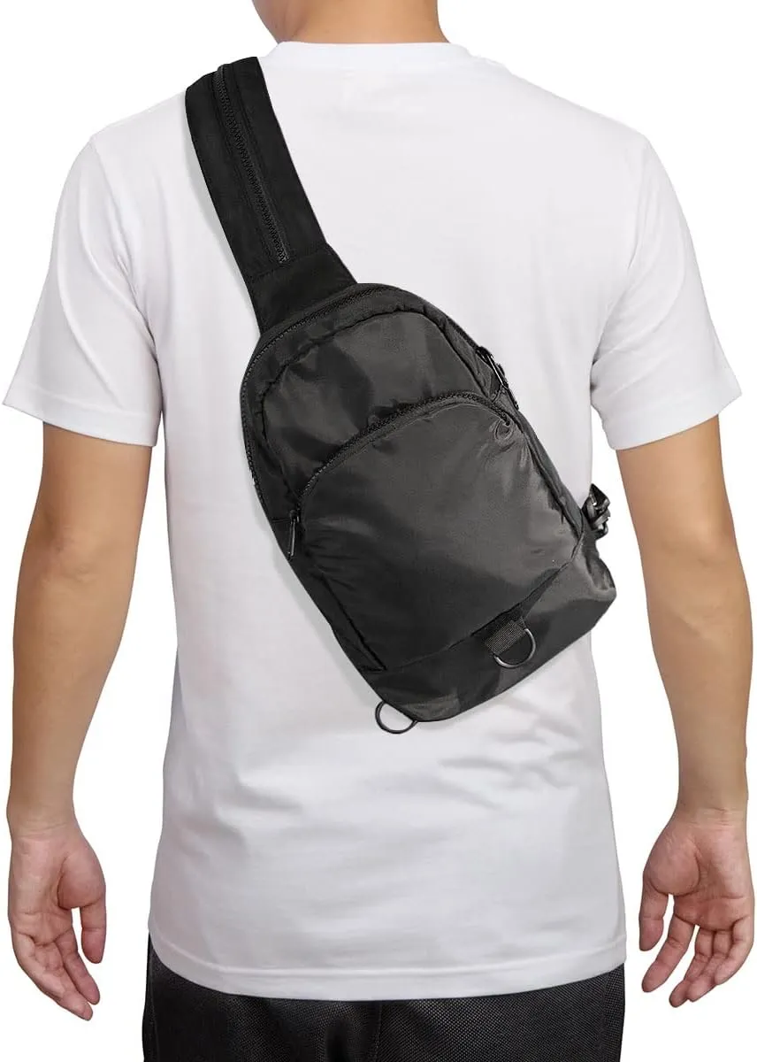 WESTEND Black Convertible Crossbody Sling Bag Backpack with Adjustable Strap for Traveling, Hiking, Daypack for Men and Women