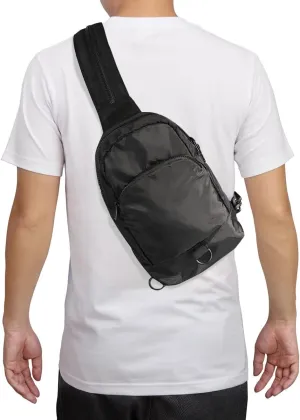 WESTEND Black Convertible Crossbody Sling Bag Backpack with Adjustable Strap for Traveling, Hiking, Daypack for Men and Women