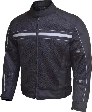 WICKED STOCK Men's Motorcycle Jacket - CE Level1 Reflective Summer Biker Jacket with Adjustable Cuffs & Waist Belt - Lightweight & Comfortable Mesh Motorcycle Jacket with Armor