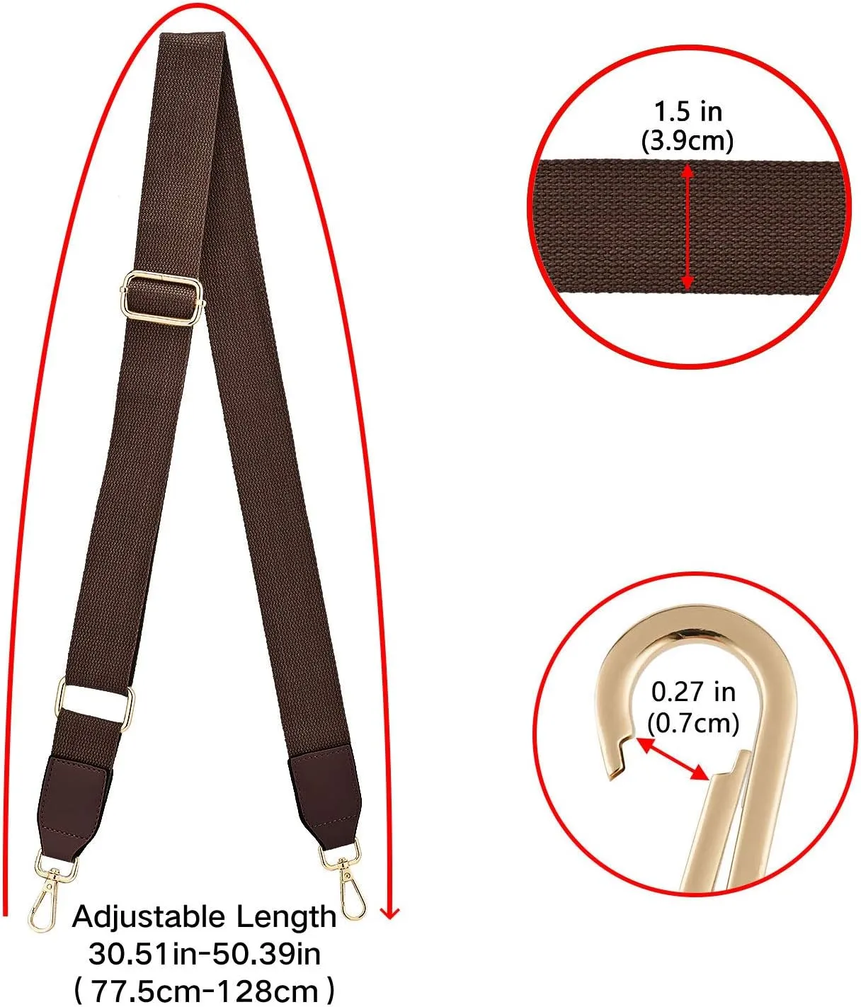 Wide Shoulder Purse Strap Replacement Adjustable Belt Canvas Bag Crossbody Handbag