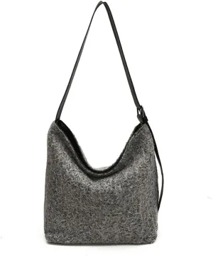 Winter Wool Purse Slouchy Hobo Bags for Women Fluffy Shoulder Bag Crossbody Purse Satchel Tote Handbag