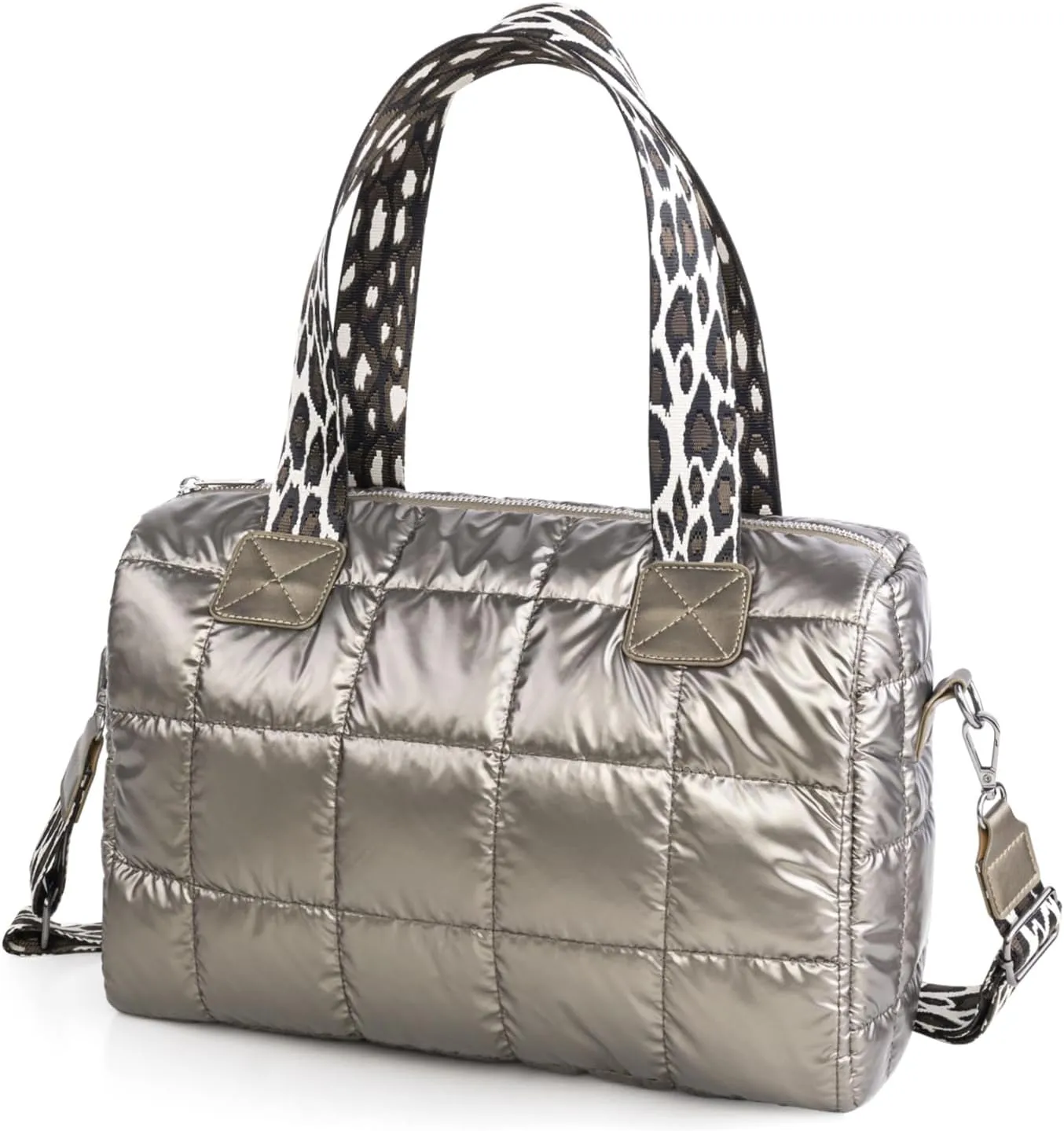 WiseBoy Quilted Crossbody Bags Handbag for Women, Gold Trendy Puffy Shoulder Bag Fashion Purse for Girls, Ladies