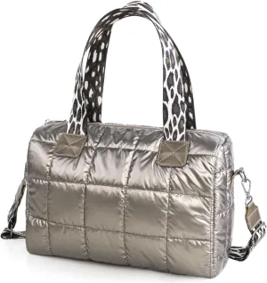 WiseBoy Quilted Crossbody Bags Handbag for Women, Gold Trendy Puffy Shoulder Bag Fashion Purse for Girls, Ladies