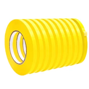 WOD BSTC24PVC Yellow Produce Poly Bag Sealing Tape, 3/8 inch x 180 yds. (Pack of 10) for Packaging and Sealing of Meat, Gifts, or Ice Bags