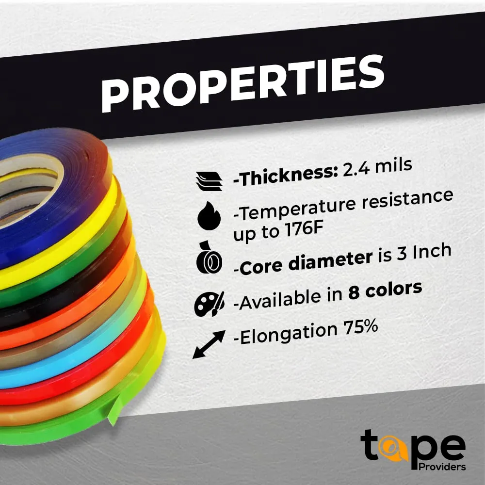 WOD BSTC24PVC Yellow Produce Poly Bag Sealing Tape, 3/8 inch x 180 yds. (Pack of 10) for Packaging and Sealing of Meat, Gifts, or Ice Bags