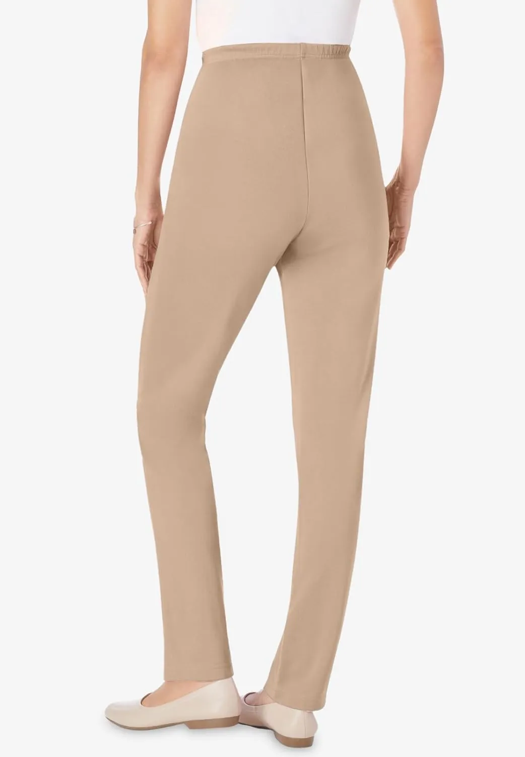 Woman Within Plus Size The Elastic-Waist Soft Knit Pant