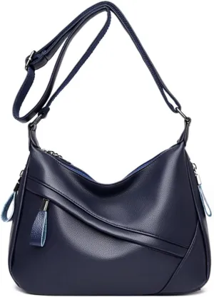 Women Classic Crossbody Bag Soft PU Leather Zipper Shoulder Purse Handbag Satchel