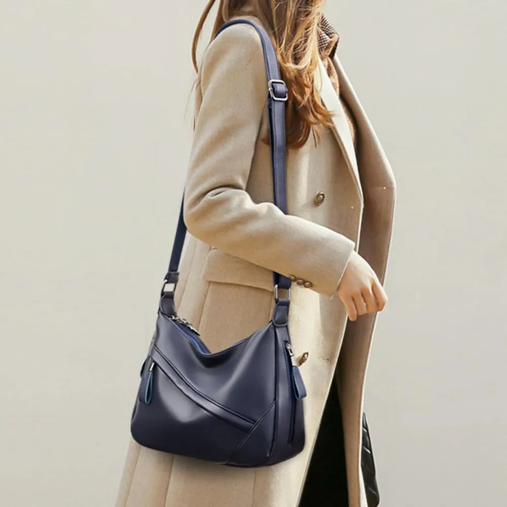 Women Classic Crossbody Bag Soft PU Leather Zipper Shoulder Purse Handbag Satchel