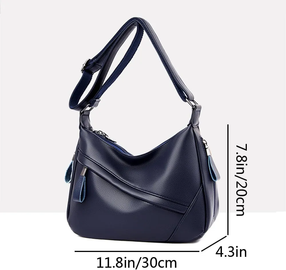 Women Classic Crossbody Bag Soft PU Leather Zipper Shoulder Purse Handbag Satchel