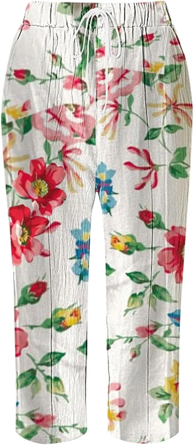 Women Elastic Waisted Drawstring Pants Pants Elastic Waist Pants Gauze Pants Women Womens Pants Lightweight White