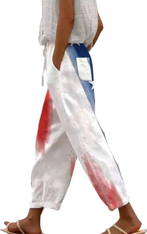Women Elastic Waisted Drawstring Pants Pants Elastic Waist Pants Gauze Pants Women Womens Pants Lightweight White