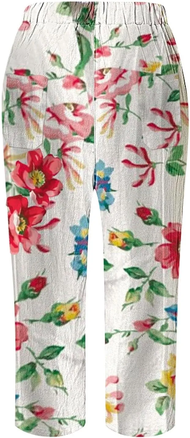 Women Elastic Waisted Drawstring Pants Pants Elastic Waist Pants Gauze Pants Women Womens Pants Lightweight White