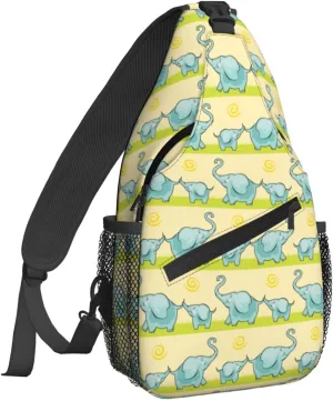 Women Elephant Seamless Cute Animals Crossbody Sling Backpack for Men Chest Bag Shoulder Bag Lightweight One Strap Backpack Travel Outdoor Daypack