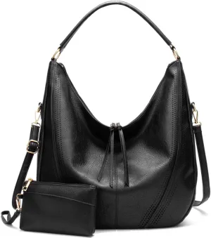 Women Fashion Synthetic Leather Handbags Tote Bag Large Shoulder Bags Top Handle Satchel Purse Set 2pcs