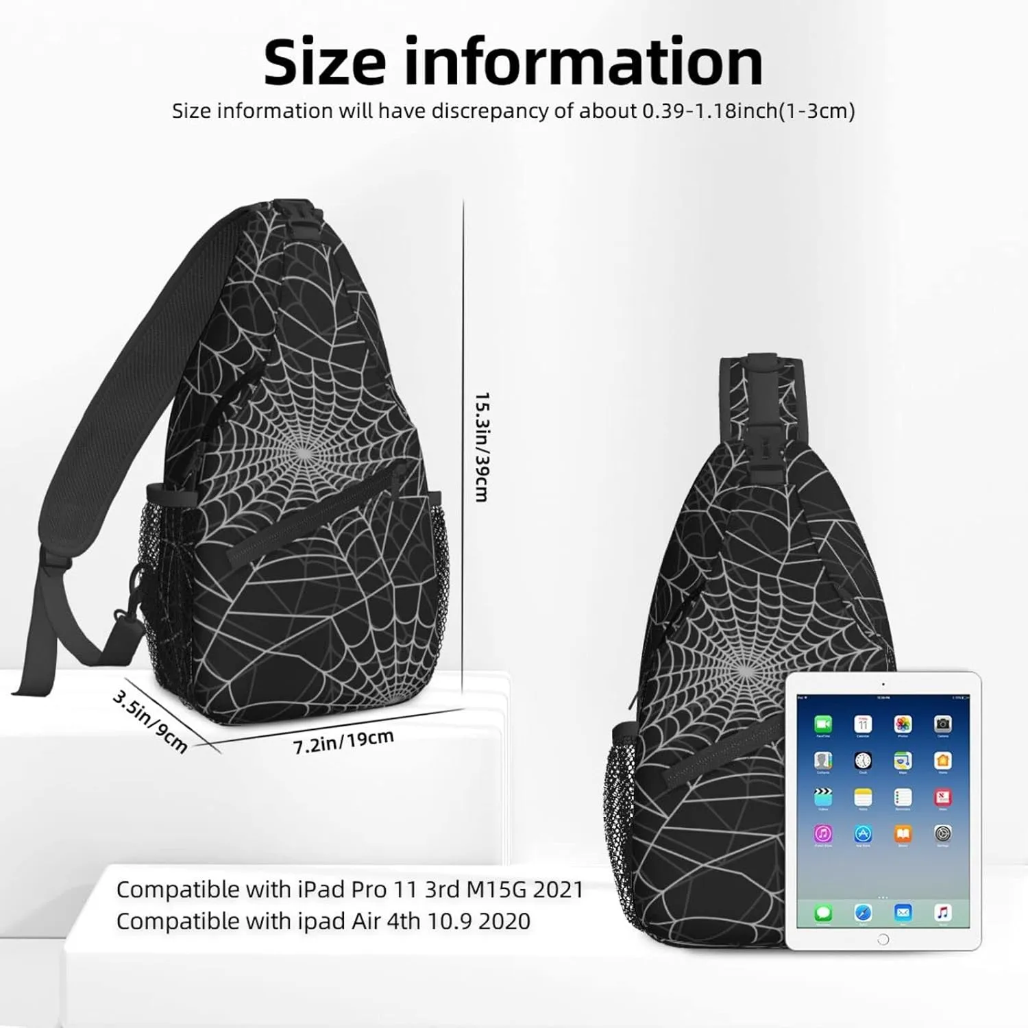 Women Funny Halloween Spider Web Crossbody Sling Backpack for Men Chest Bag Shoulder Bag Lightweight One Strap Backpack Travel Outdoor Daypack