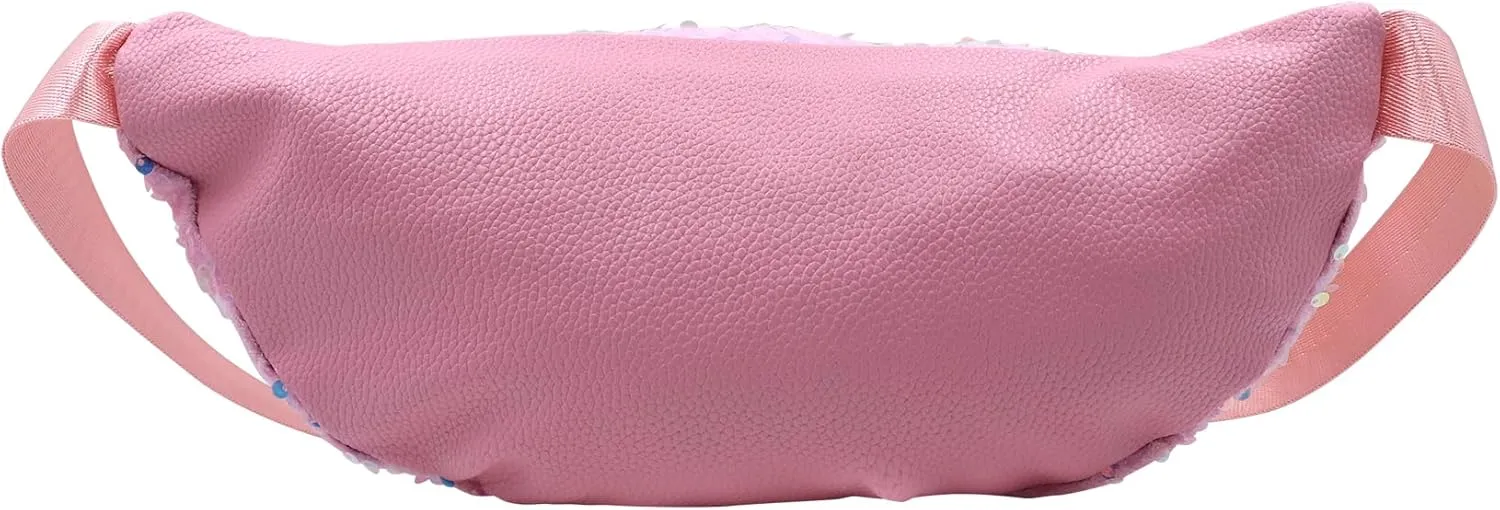 Women Girls Waist Bag Fanny Pack Shiny Sequin Waist Pouch Chest Crossbody Belt Bags Adjustable for Sports Daily,Pink A#