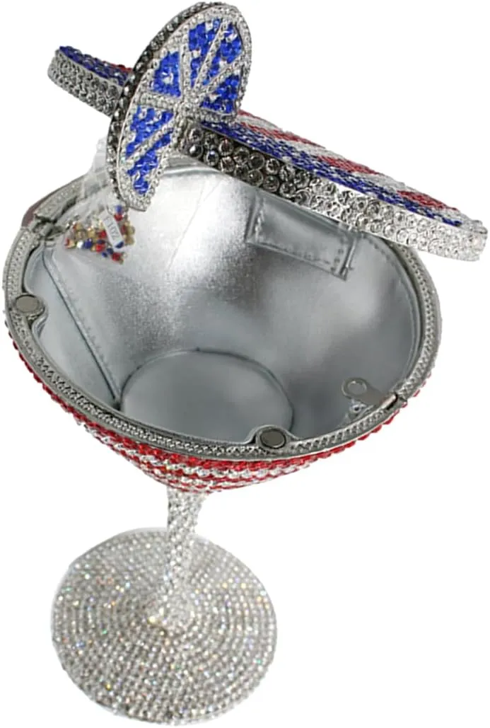 Women Goblet Rhinestone Evening Bag Cocktail Cup Diamond Clutch Funny Crystal Prom Handbag Wedding Purse for Party
