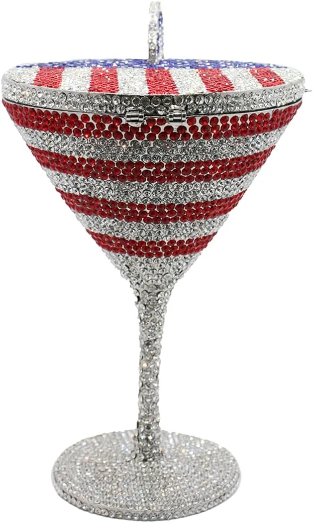 Women Goblet Rhinestone Evening Bag Cocktail Cup Diamond Clutch Funny Crystal Prom Handbag Wedding Purse for Party