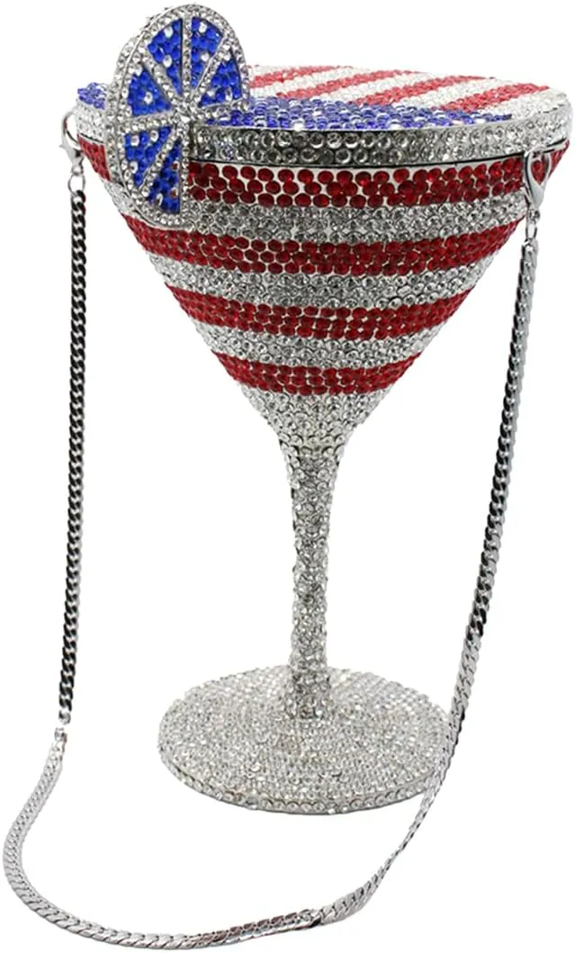 Women Goblet Rhinestone Evening Bag Cocktail Cup Diamond Clutch Funny Crystal Prom Handbag Wedding Purse for Party