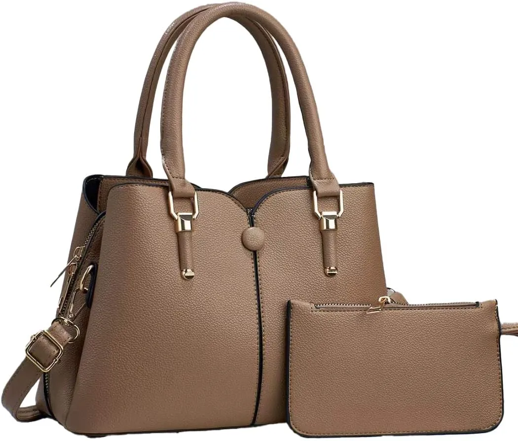 Women Hand-Held Bag Multi-Layer Large Capacity Handbag Fashion Contrast Shoulder Bags Top Handle Satchel Purse Set