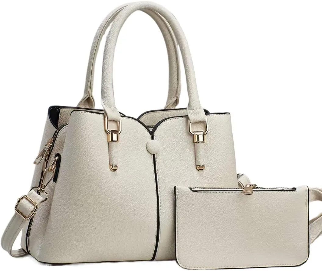 Women Hand-Held Bag Multi-Layer Large Capacity Handbag Fashion Contrast Shoulder Bags Top Handle Satchel Purse Set