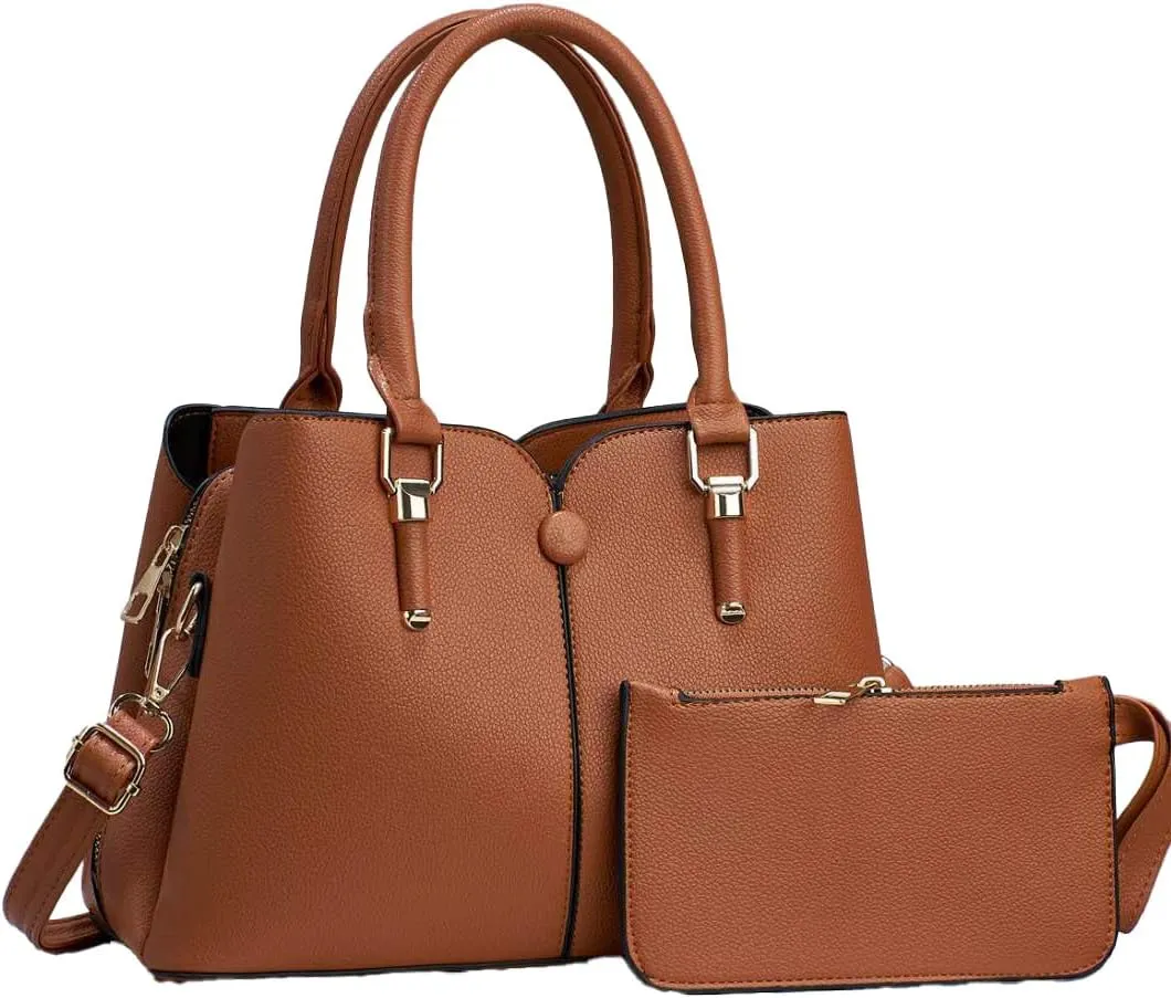 Women Hand-Held Bag Multi-Layer Large Capacity Handbag Fashion Contrast Shoulder Bags Top Handle Satchel Purse Set
