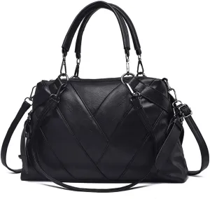 Women Handbag Hobo Shoulder Crossbody Bag,Stitching PU Top Handle Bags Totes Satchel Purse