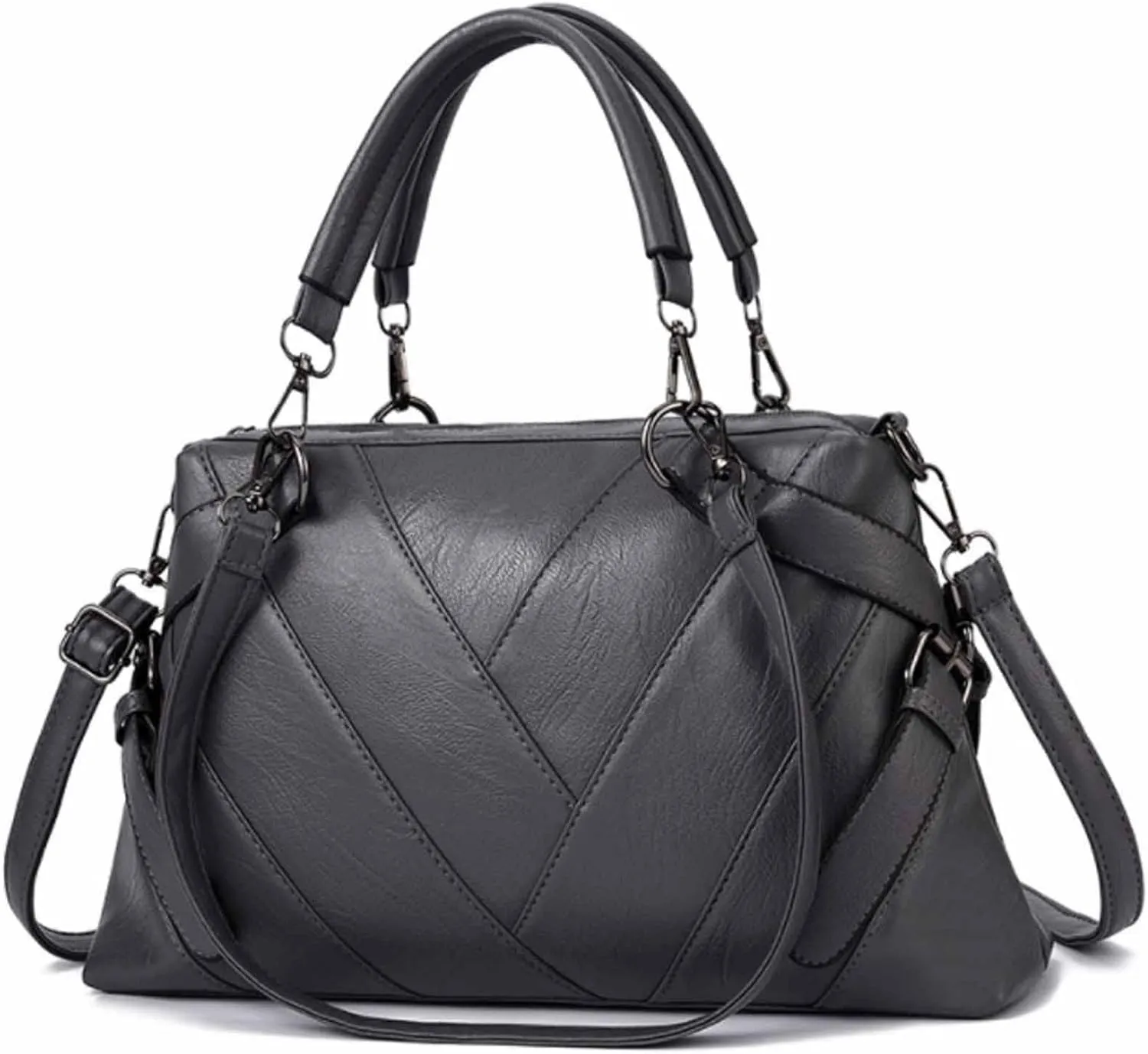 Women Handbag Hobo Shoulder Crossbody Bag,Stitching PU Top Handle Bags Totes Satchel Purse