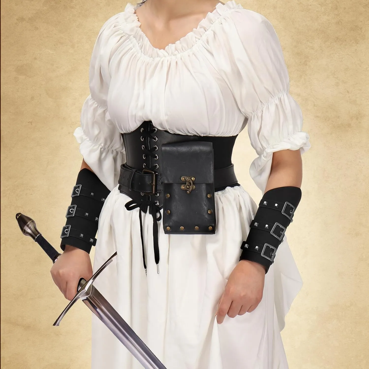 Women Renaissance Corset Belt Pouch Halloween Medieval Renaissance Costume Accessories