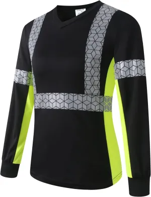 Women Safety Shirt,High Reflective T Shirt for Woman with Unusual Reflective Pattern,Short Sleeve Breathable