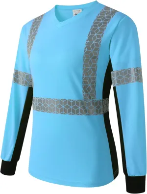 Women Safety Shirt,High Reflective T Shirt for Woman with Unusual Reflective Pattern,Short Sleeve Breathable