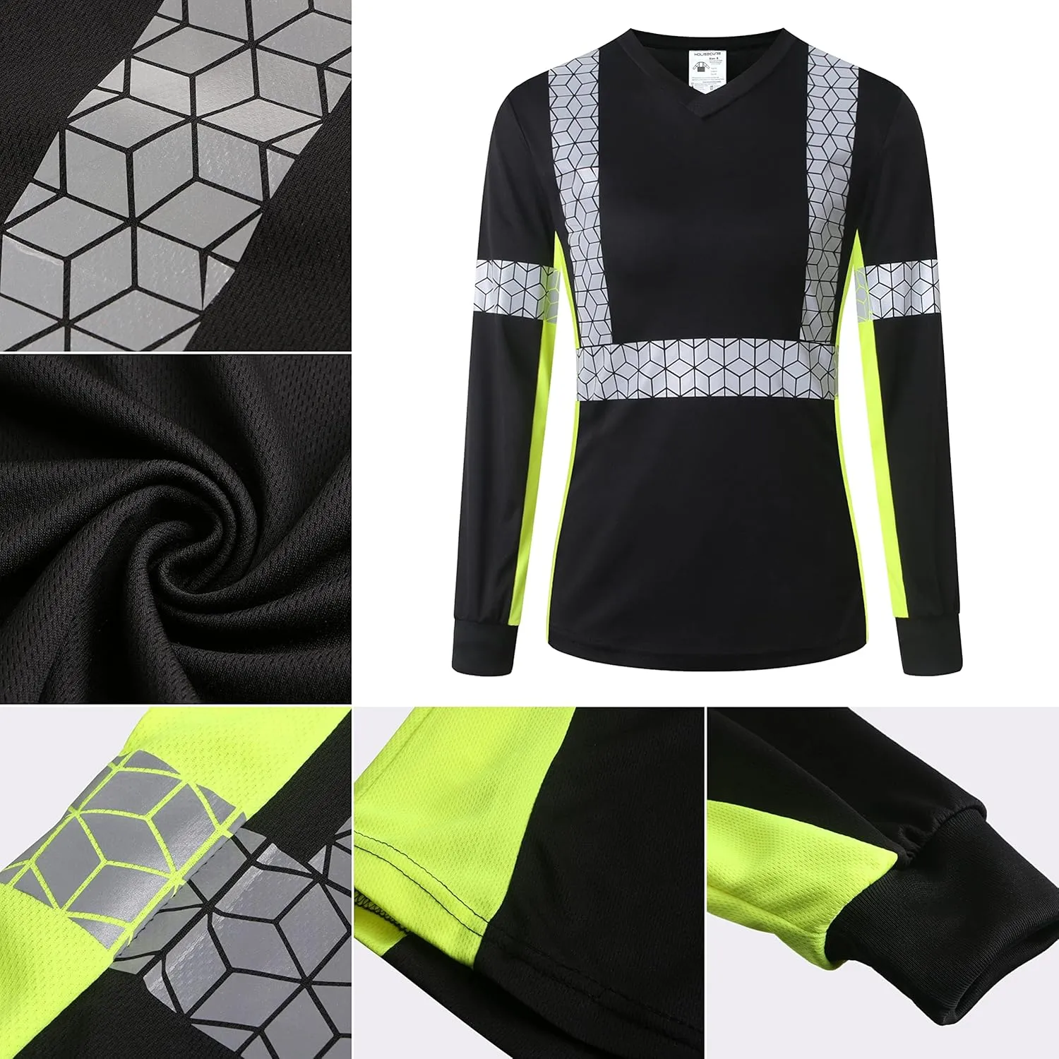 Women Safety Shirt,High Reflective T Shirt for Woman with Unusual Reflective Pattern,Short Sleeve Breathable