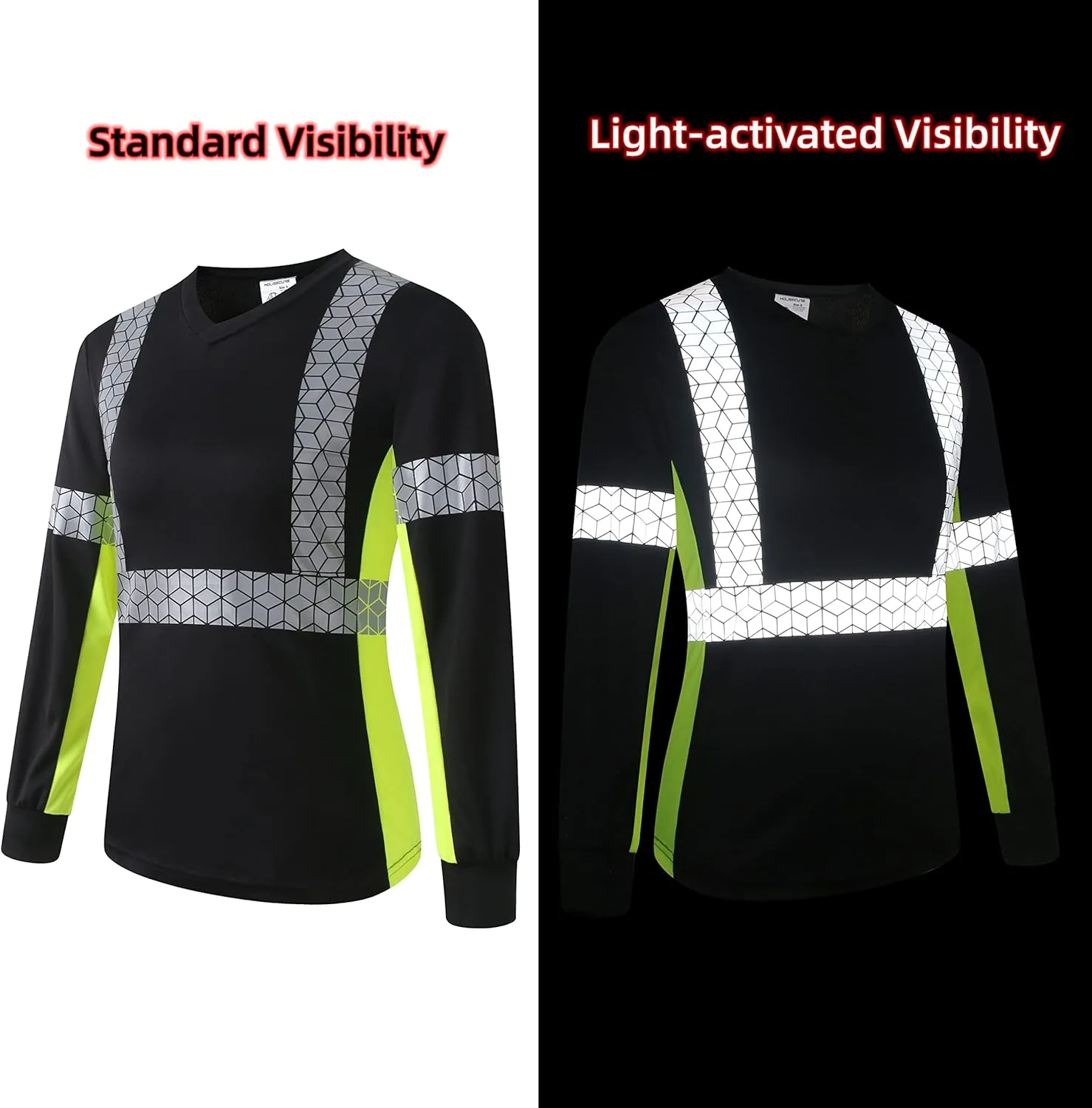 Women Safety Shirt,High Reflective T Shirt for Woman with Unusual Reflective Pattern,Short Sleeve Breathable