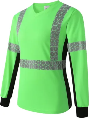 Women Safety Shirt,High Reflective T Shirt for Woman with Unusual Reflective Pattern,Short Sleeve Breathable