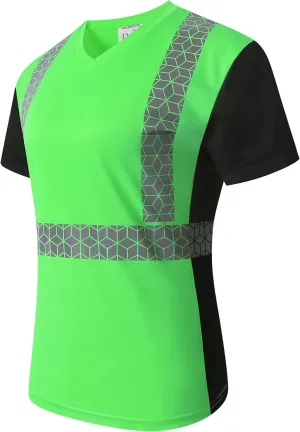Women Safety Shirt,High Reflective T Shirt for Woman with Unusual Reflective Pattern,Short Sleeve Breathable
