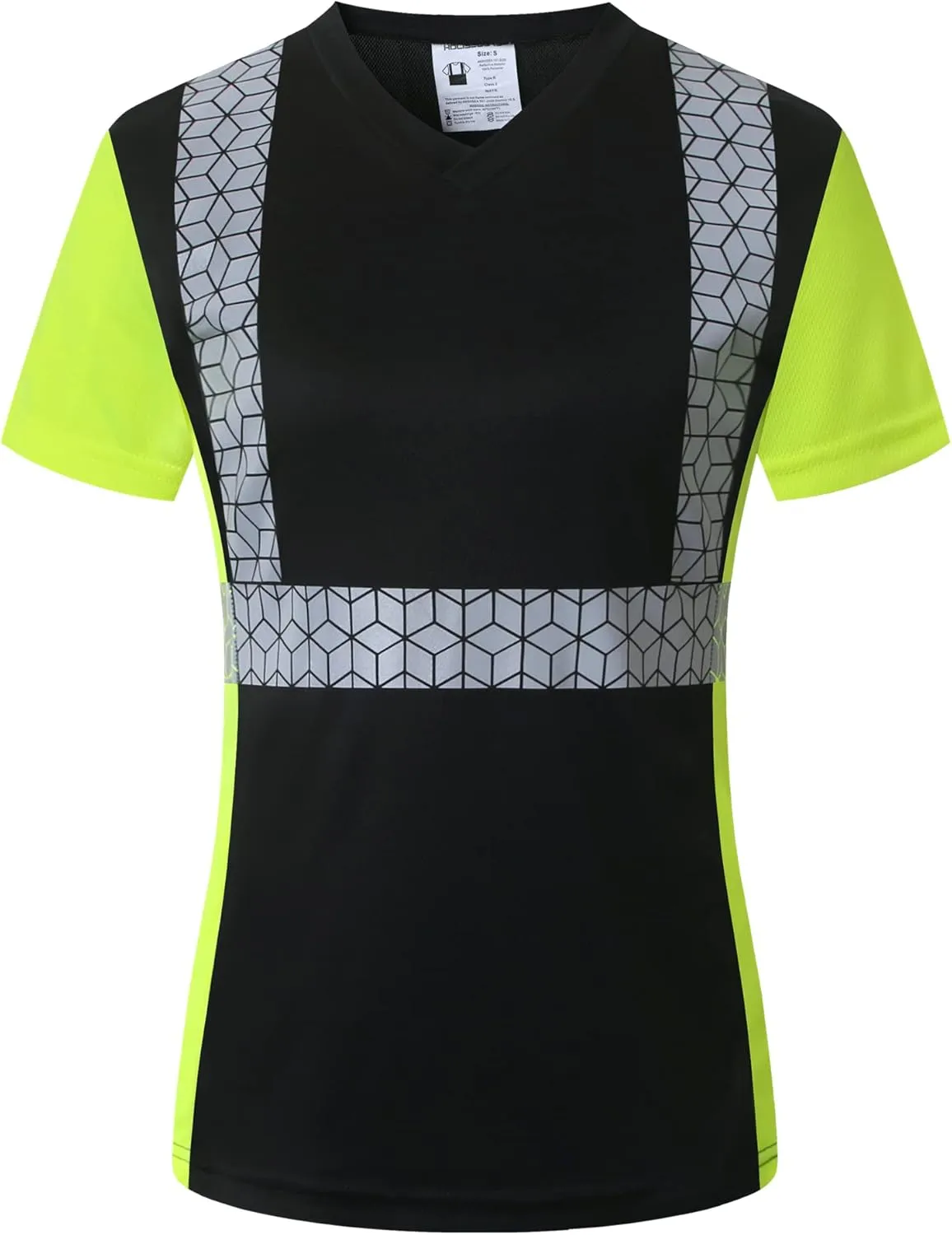 Women Safety Shirt,High Reflective T Shirt for Woman with Unusual Reflective Pattern,Short Sleeve Breathable
