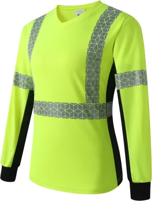 Women Safety Shirt,High Reflective T Shirt for Woman with Unusual Reflective Pattern,Short Sleeve Breathable