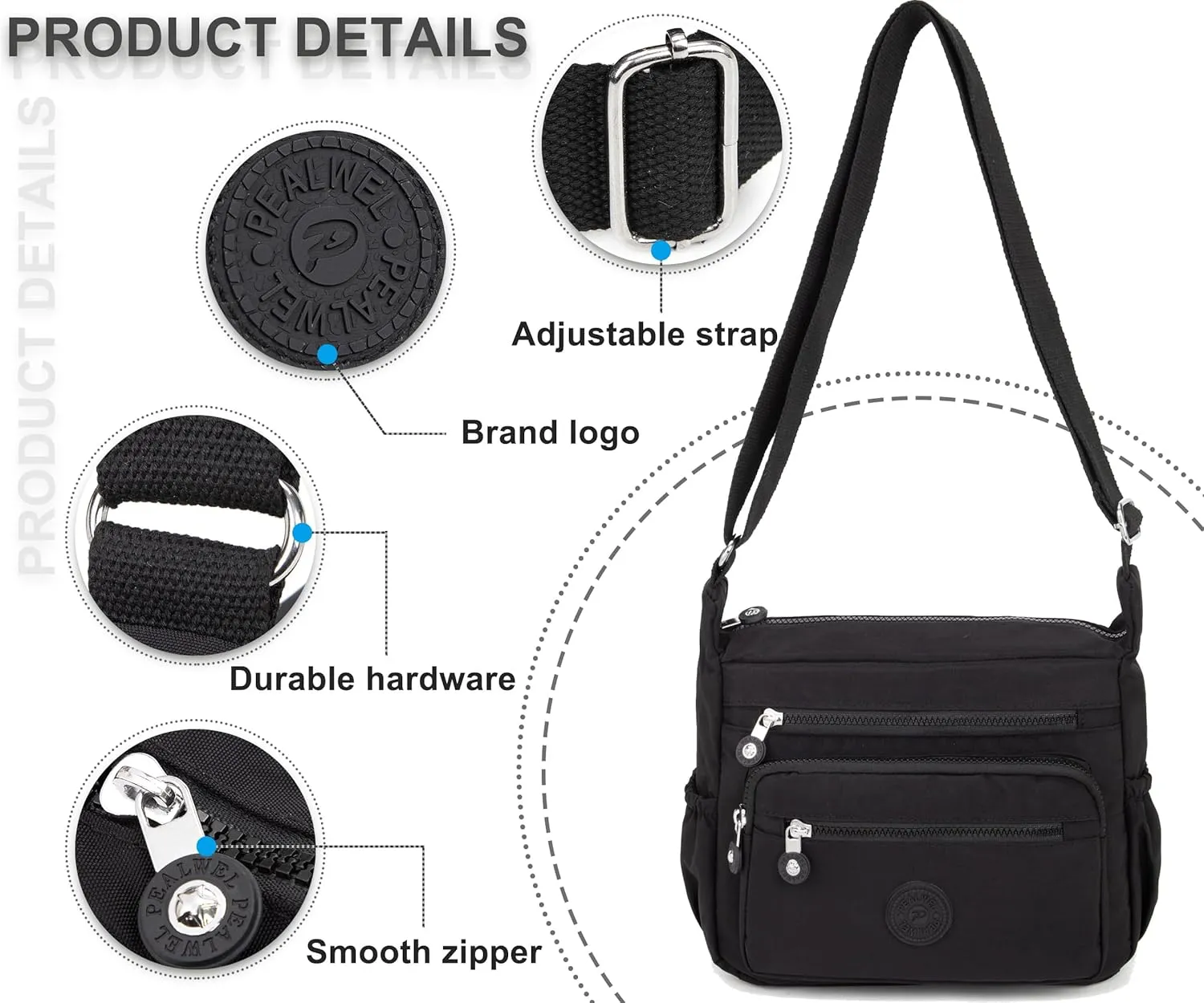 Women Shoulder Handbag Roomy Multiple Pockets Bag Ladies Crossbody Purse Tote Top Handle Satchel