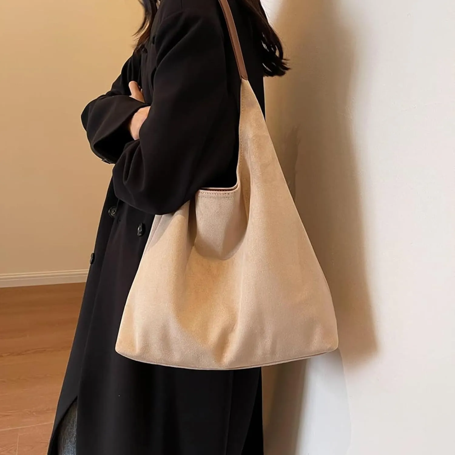Women Slouchy Suede Tote Bag Hobo Handbag Casual Office Oversized Shoulder Bag Purses