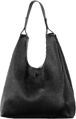 Women Soft Vegan Leather Handbags Fashion Shoulder Totes Large Bucket Hobo Purse Pleated Top Handle Satchel 2024