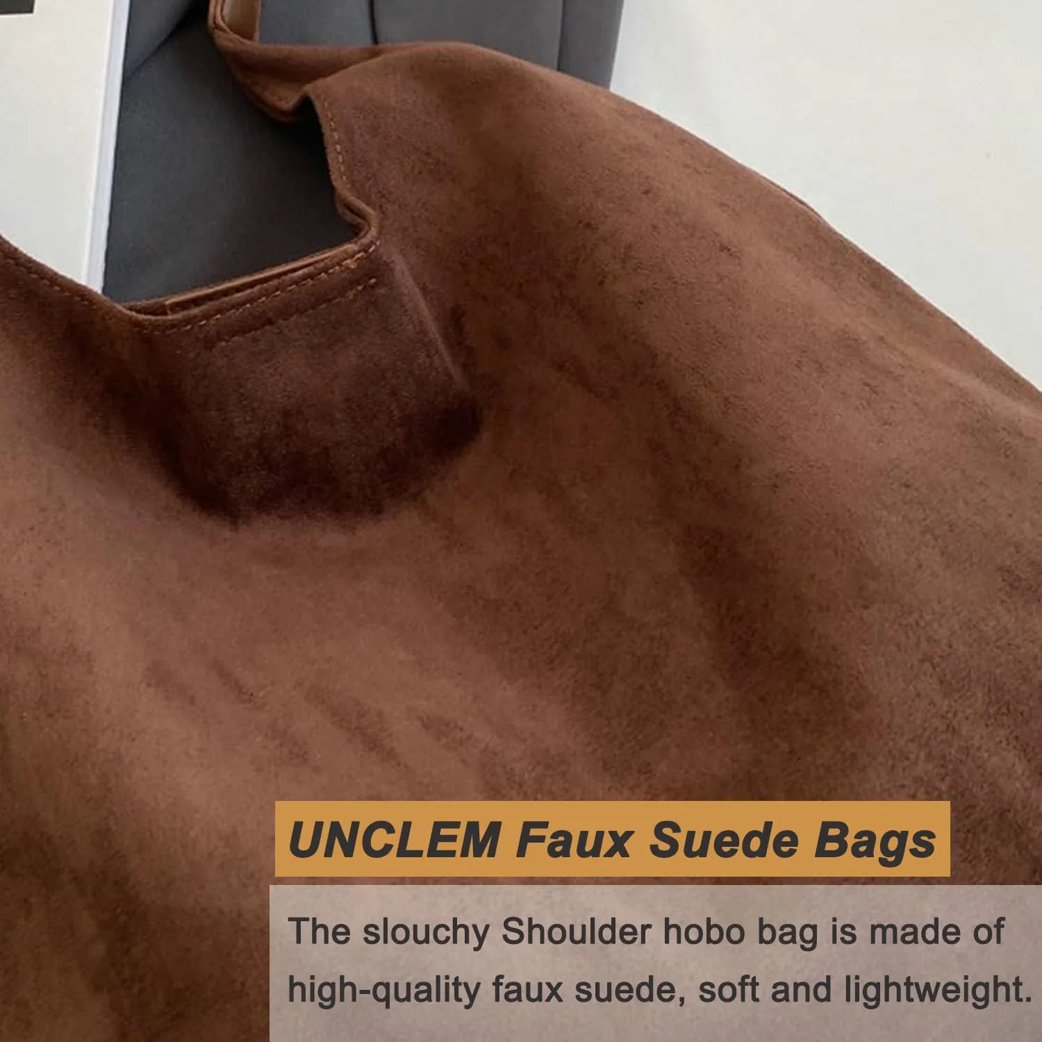 Women Suede Hobo Bags - Vintage Leather Slouchy Shoulder Tote Handbag